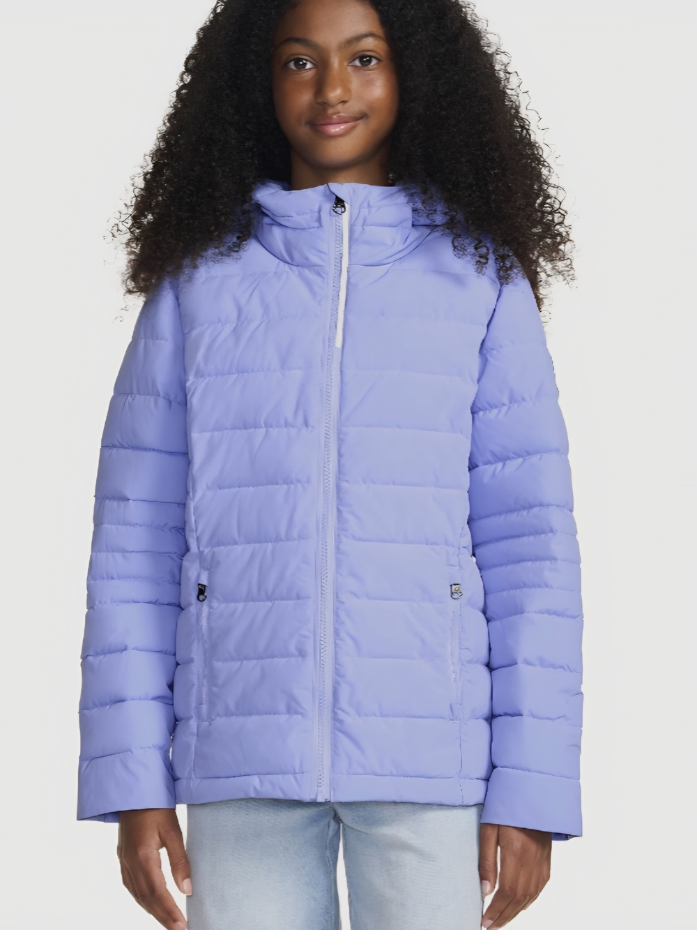 Lole Light Blue Quilted Hooded Puffer Jacket